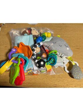 Taggies Baby Soothing Lovey Blankets & Rattles Gift Set Sensory & Teething Fun